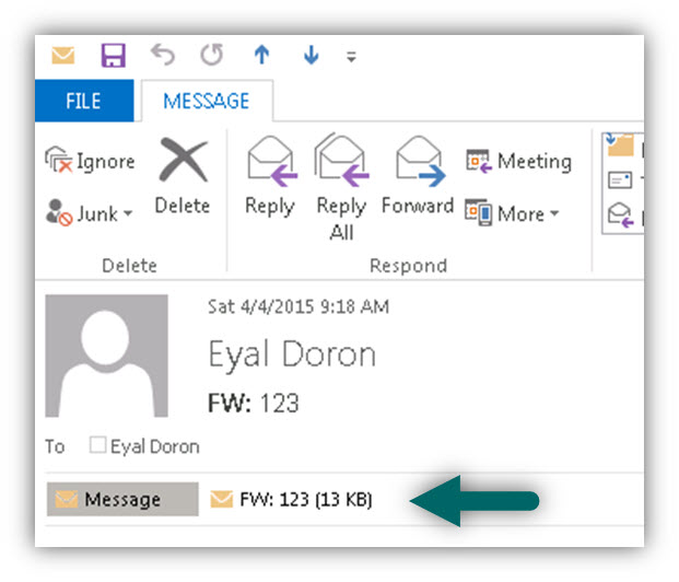 Sending E-mail as attachment using Outlook-02