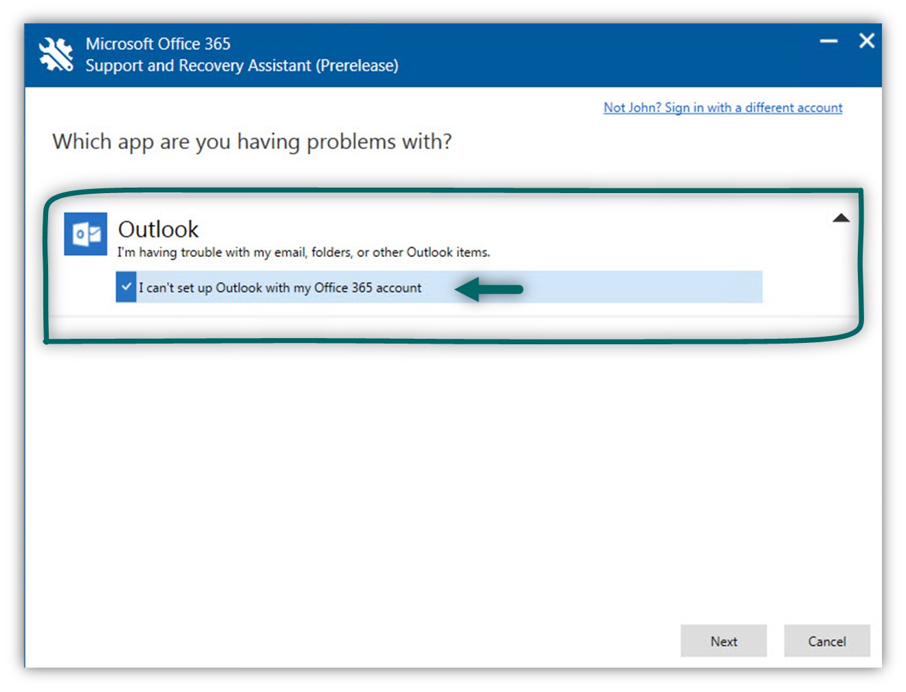 using the  Office 365 Support and Recovery Assistant-02.jpg
