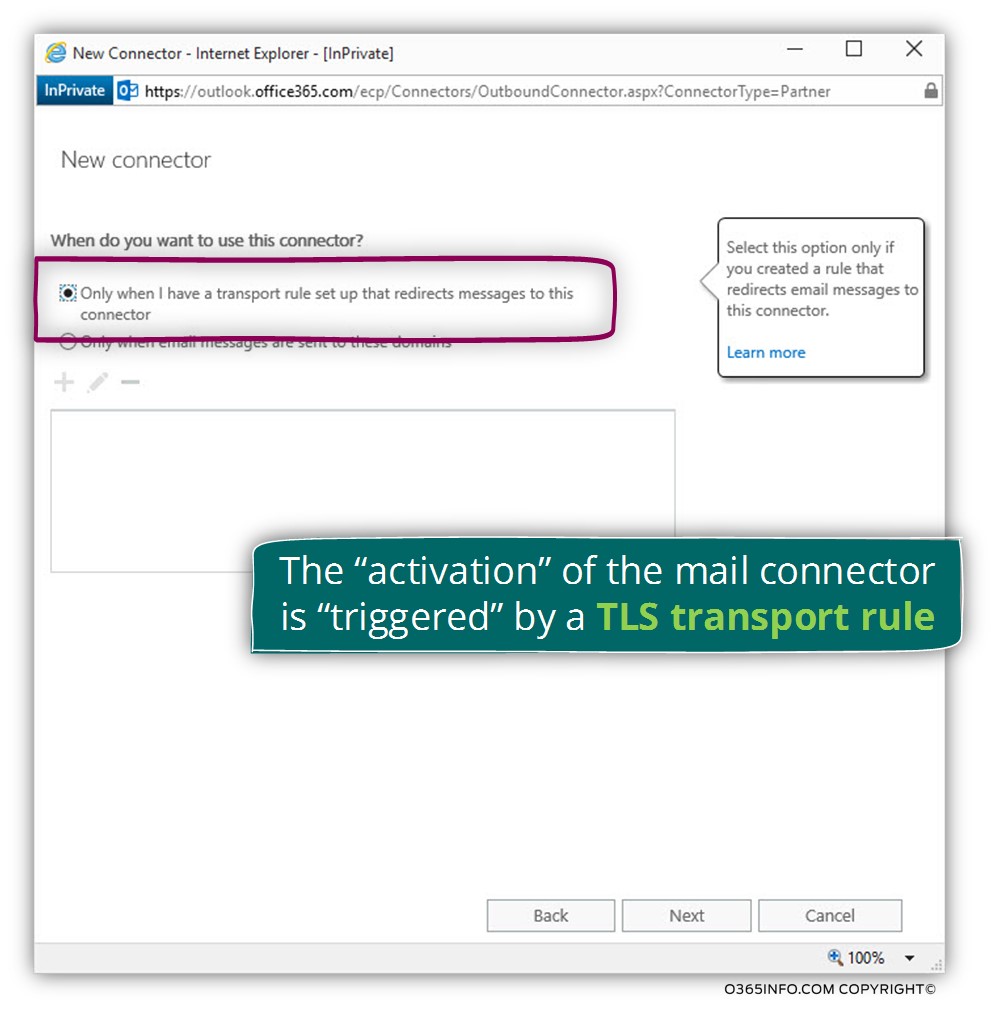 Creating a custom force TLS - Exchange Online sendconnector -04