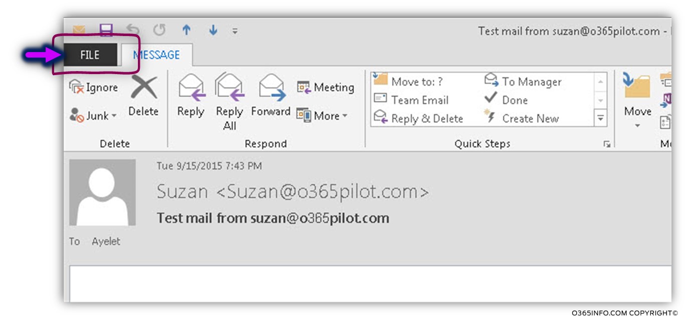 Read mail headers - using Outlook -01