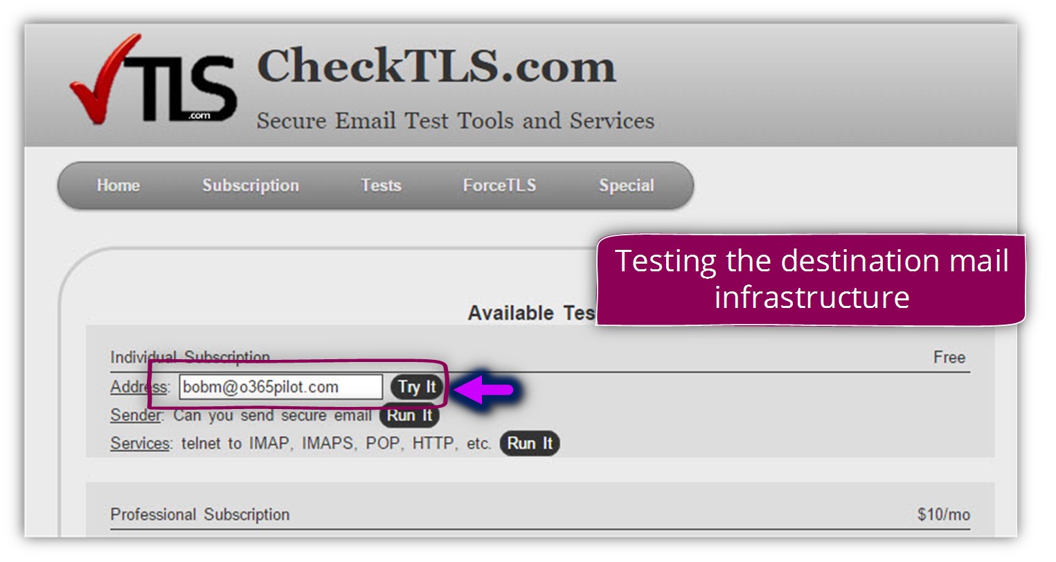 Verify the destination mail server certificate - Force TLS -01