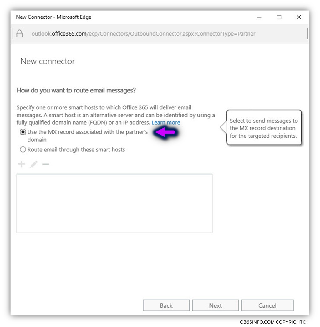 Creating the required configuration for force TLS - Exchange Online send connector -05