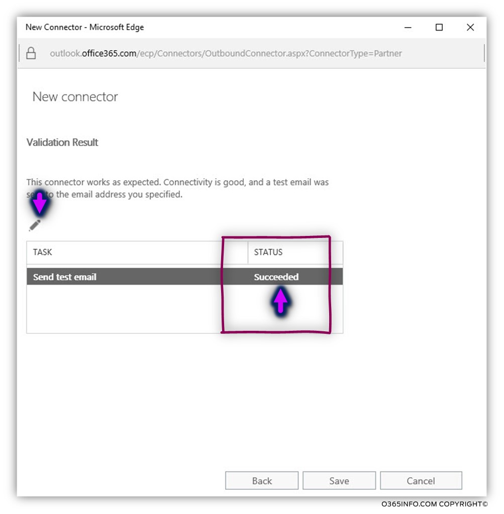 Creating the required configuration for force TLS - Exchange Online send connector -10