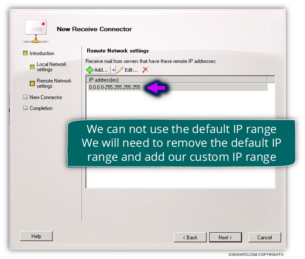 Creating the required configuration for force TLS - Exchange on-Premises – Receive connector -04