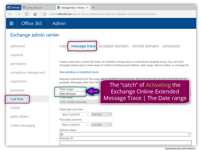Performing an Extended Message Trace in Office 365 -01