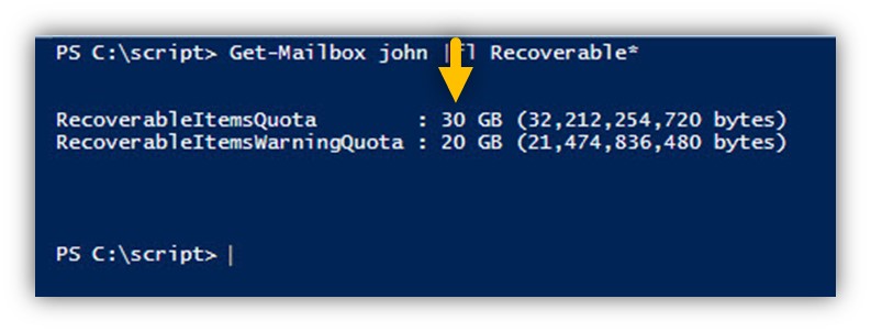 Recoverable Items Folder and Mailbox quota - 01