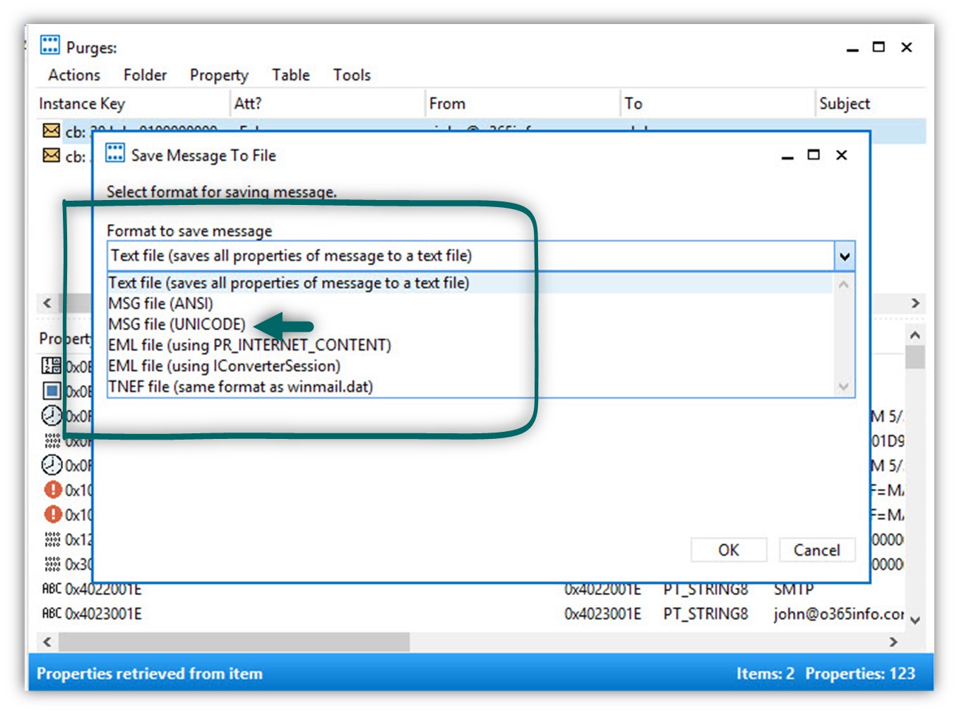 Recover mail item using MFCMAPI -10