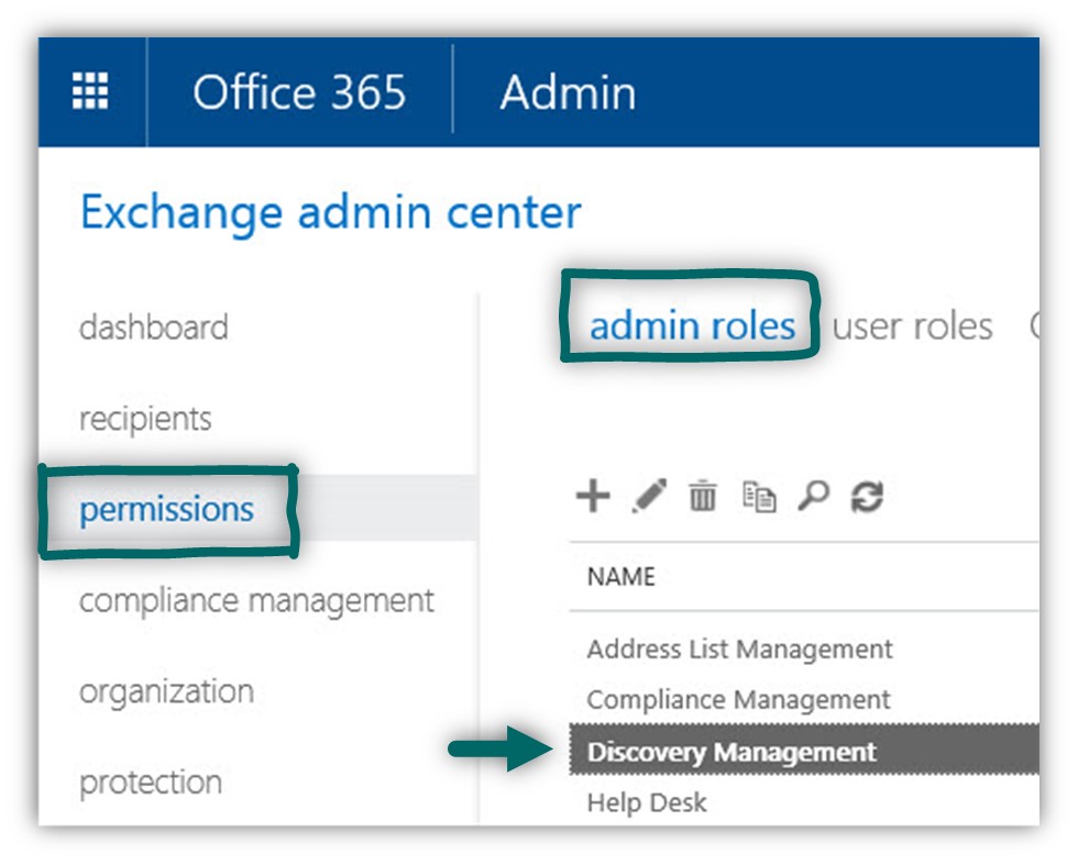 Assign eDiscovery permissions in Exchange -01