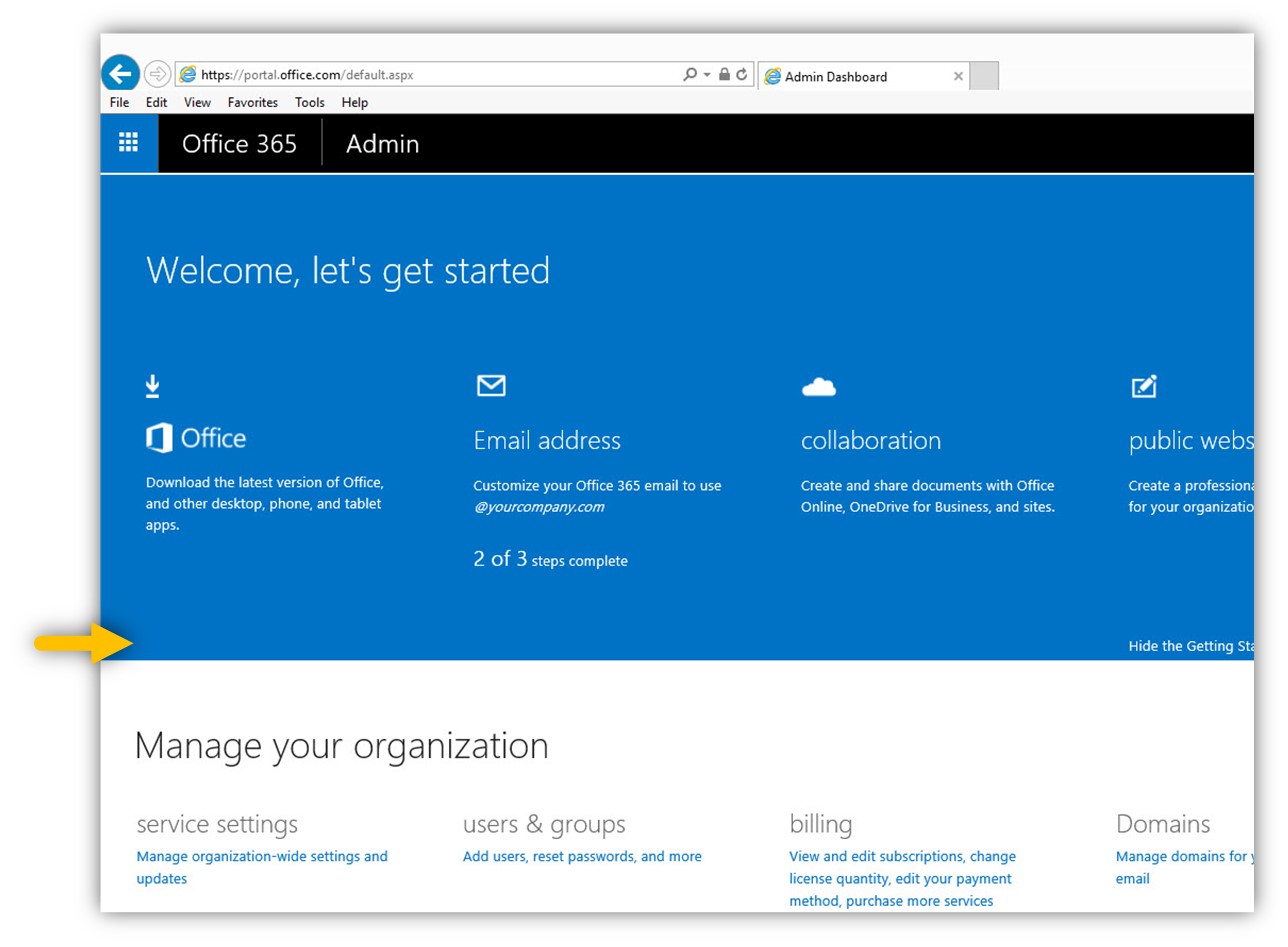 Office 365 Business customer and Exchange Online admin interface -01