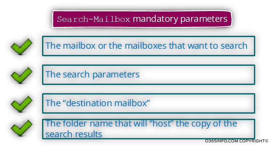 Search-Mailbox mandatory parameters