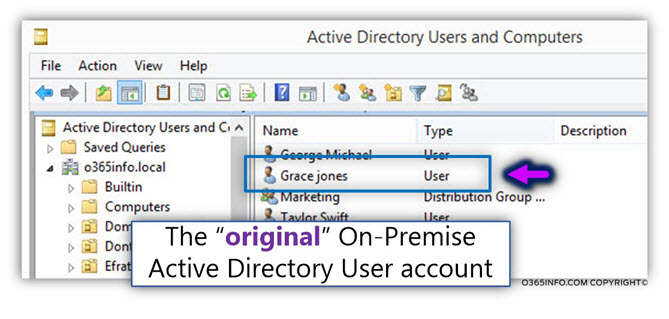 Preparing the On-Premise Active Directory user deletion scenario - 01
