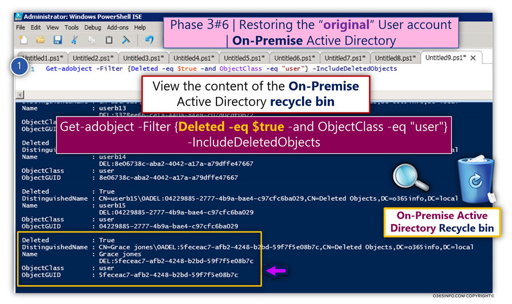 Restoring the original User account - On-Premise Active Directory -01