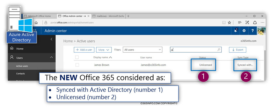 The NEW Office 365 user account that was created – 01