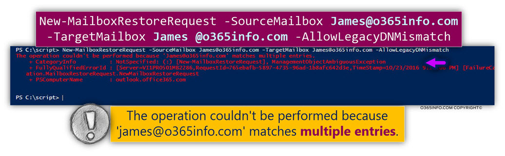 Using the PowerShell command New-MailboxRestoreRequest – the problem -03