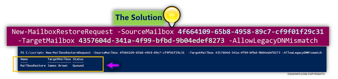 Using the PowerShell command New-MailboxRestoreRequest – the solution -04