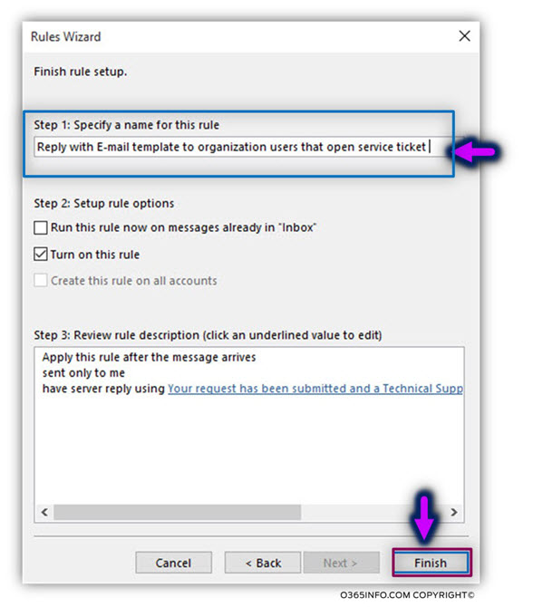 Configuring Automatic Reply by using Shared mailbox and inbox rule -08