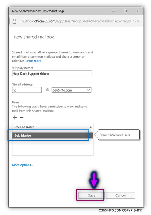 Creating a new Shared mailbox in Exchange Online -04
