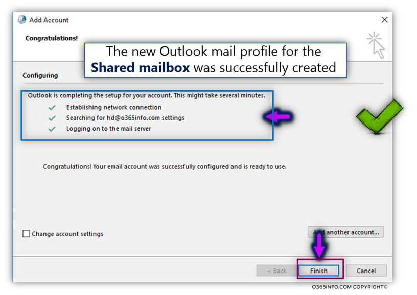Login to the Shared mailbox using Outlook mail client -09