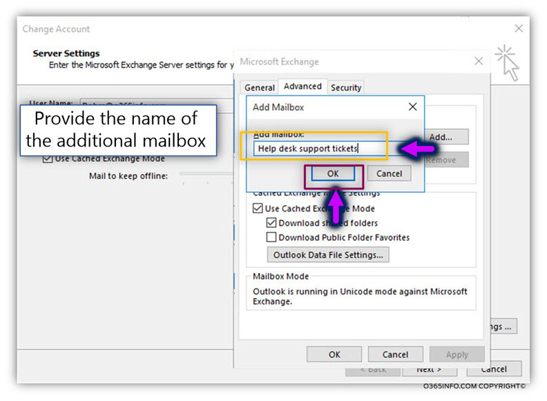 Add the Shared mailbox to the Help Desk Outlook user profile -07