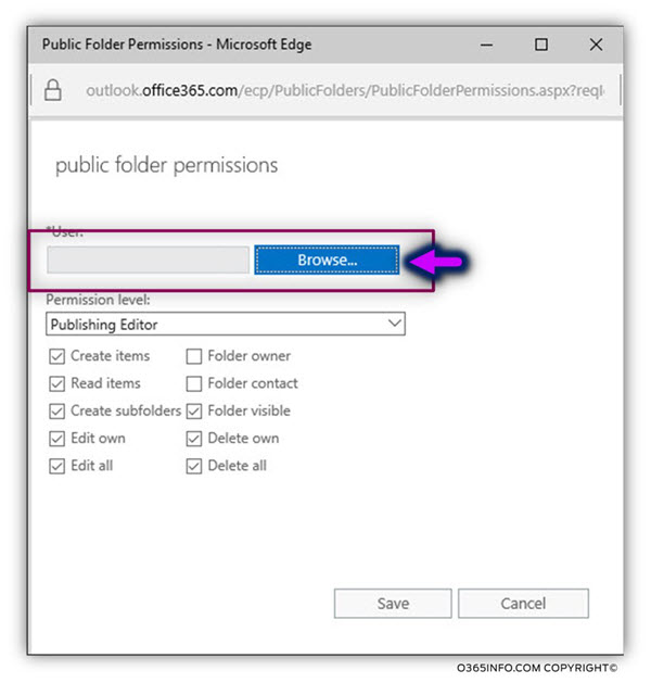 Add Public Folder permissions Exchange Online -03