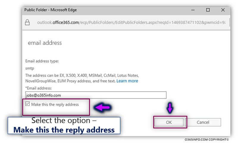 Adding an additional E-mail address to the Exchange Online Public Folder -06