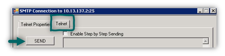 Test 1 – using SMTP mail relay - destination recipient -02