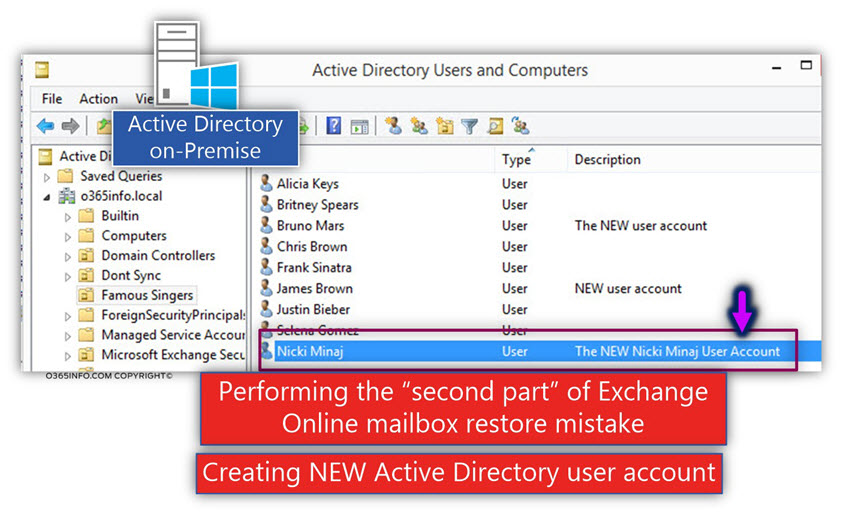 Creating NEW On-Premise Active Directory user account for Nicki -01