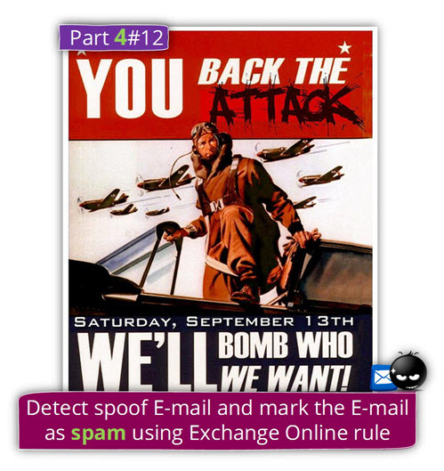 Detect spoof E-mail and mark the E-mail as spam using Exchange Online rule |Part 4#12