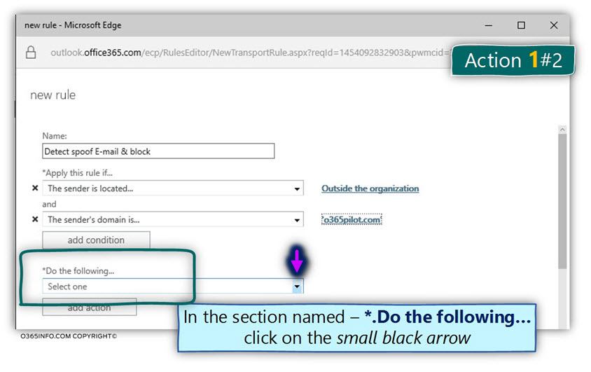 Detect spoof E-mail & block – action -02