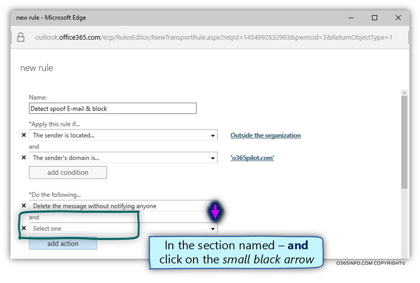 Detect spoof E-mail & block – action -05