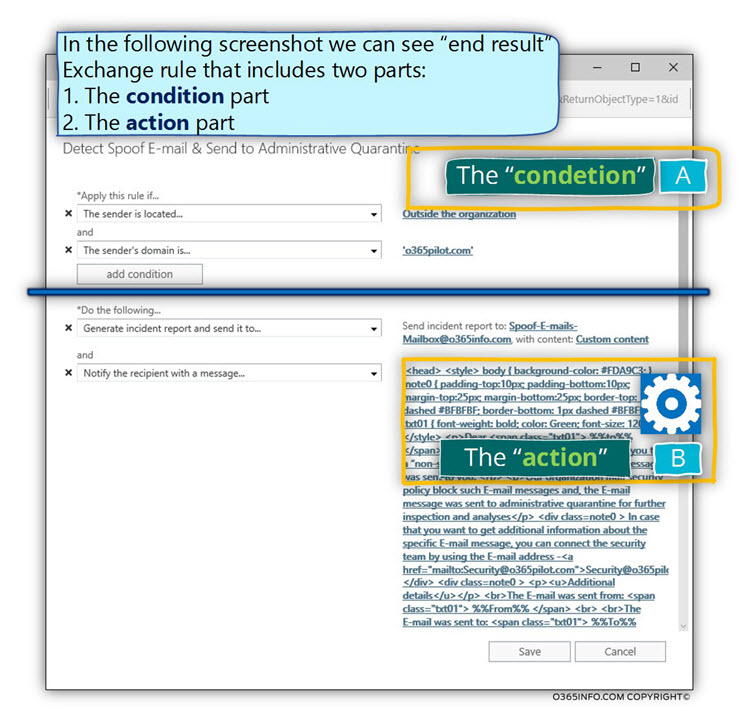 Detect Spoof E-mail & Send to Administrative Quarantine - action -17