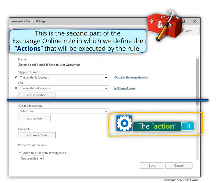 Detect Spoof E-mail & Send to user Quarantine - action -01