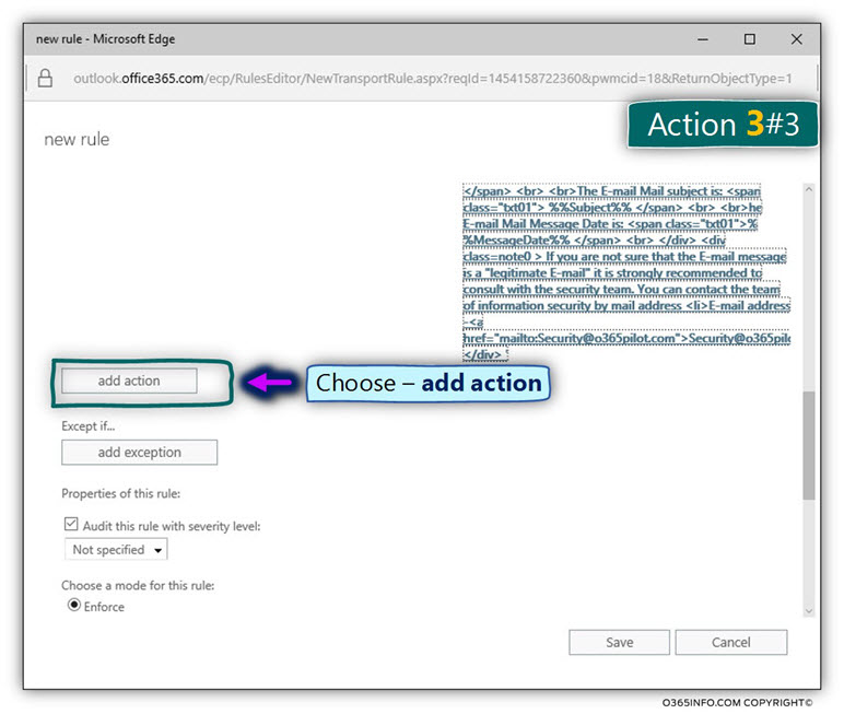 Detect Spoof E-mail & Send to user Quarantine - action -C01