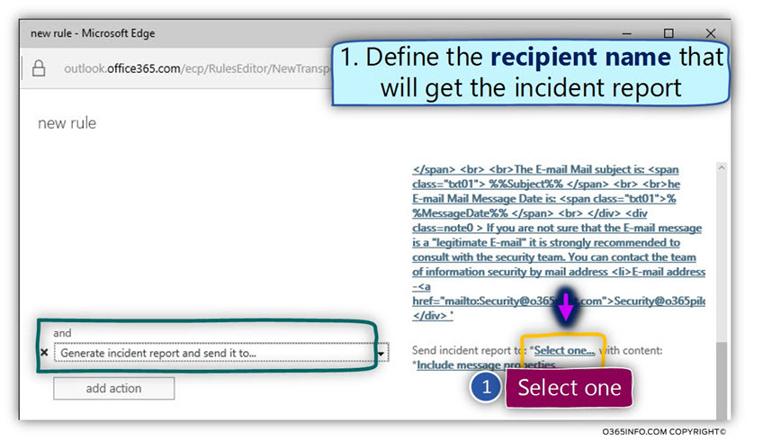 Detect Spoof E-mail & Send to user Quarantine - action -C04