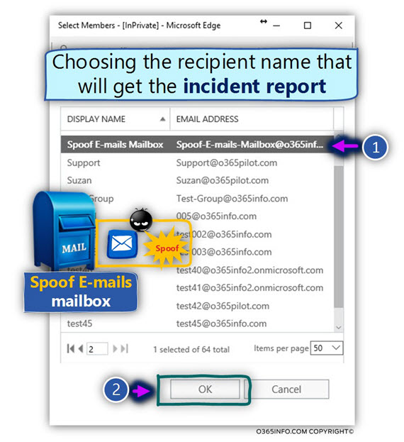 Detect Spoof E-mail & Send to user Quarantine - action -C05