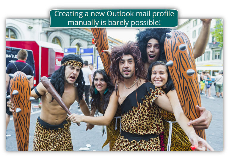 Creating a new Outlook mail profile manually is barely possible