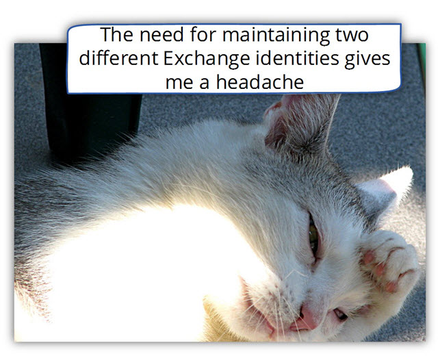 The need for maintaining two different Exchange infrastructures