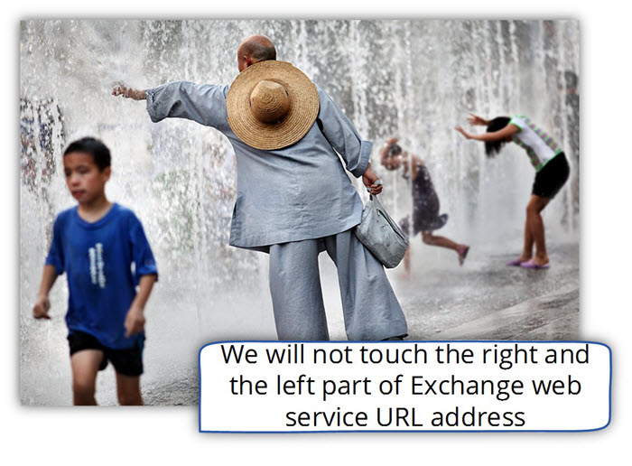 We will not touch the right and the left part of Exchange web service U