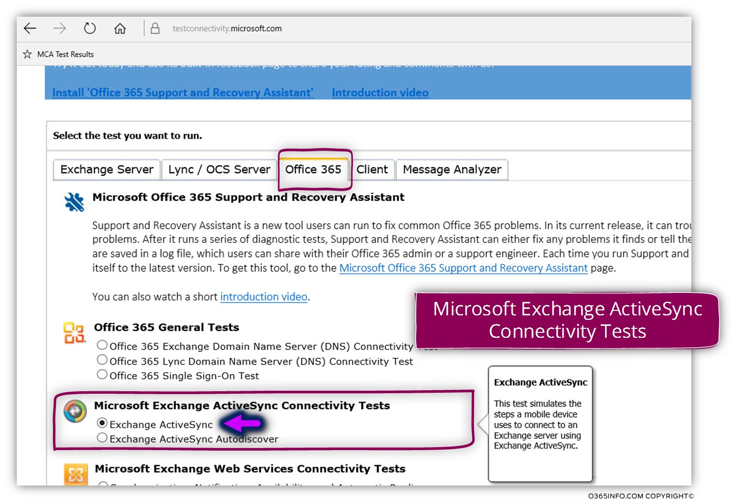 Troubleshooting mobile client - ActiveSync - access to Exchange mailbox using ExRCA - 01