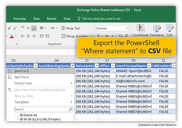 Using the PowerShell Where statement for exporting specific data to a File -csv file 04