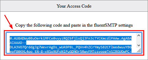 Configure Fluent SMTP WordPress access code