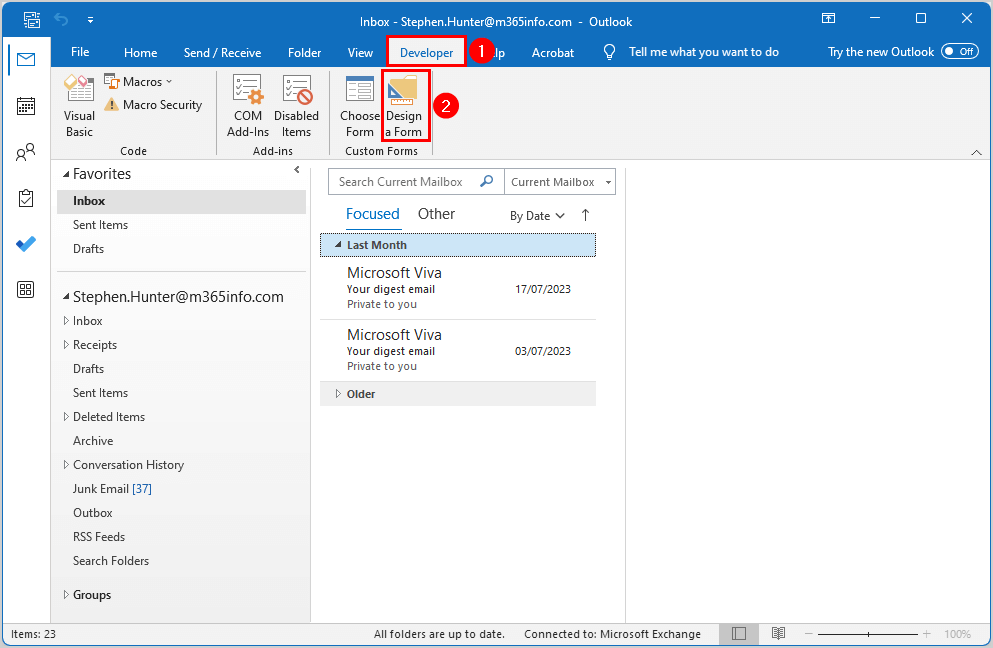 Prevent Reply All Outlook create design form