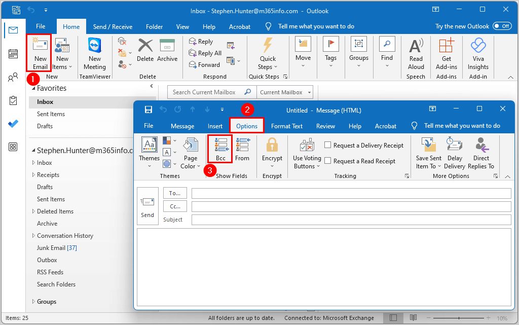 Prevent Reply All option add Bcc field Outlook