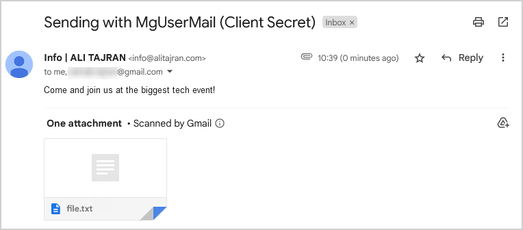 Send-MgUserMail with Client Secret including cc, bcc and attachment