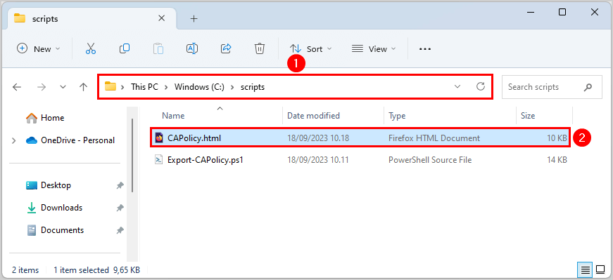 Export Conditional Access policy html file and ps1