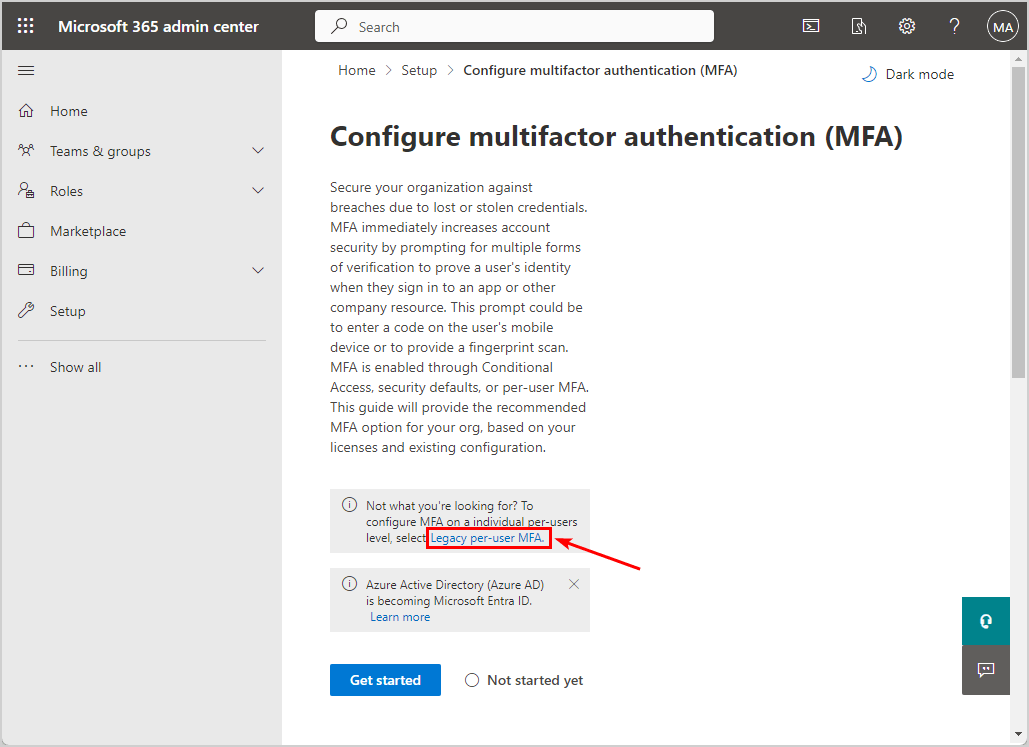 Configure multifactor authentication Legacy per-user MFA