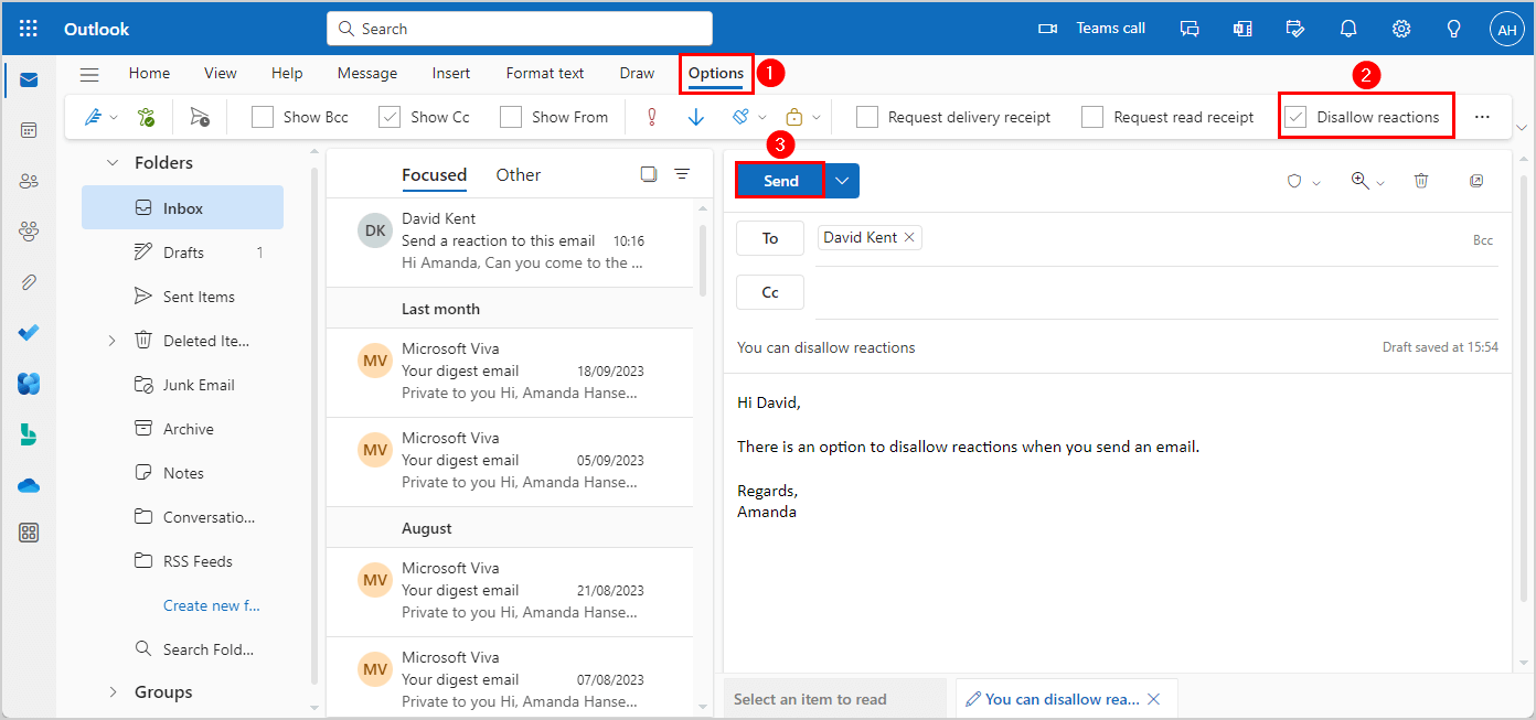 Disallow reactions in Outlook on the Web (OWA)