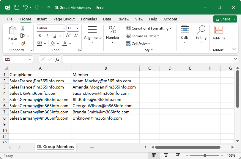 Add Distribution Group members with PowerShell CSV