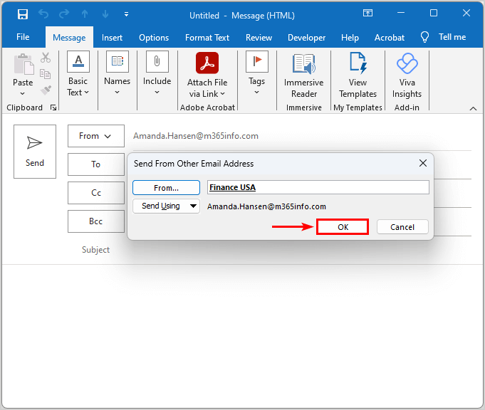 Fix Outlook error: You do not have the permission to send the message