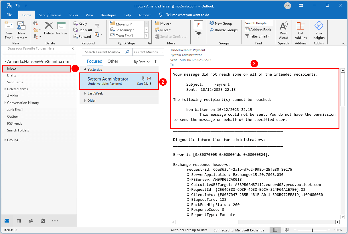 Fix Outlook error: You do not have the permission to send the message